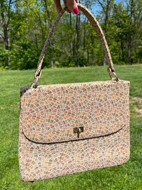 Vintage Palizzio New York 1950’sMulticolor Mosaic Pattern Top-Handle Women's Bag